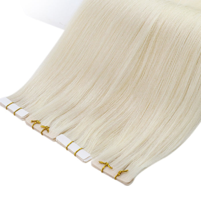 Seamless Tape in Hair Extensions Best Virgin Hair Lightest Blonde #60