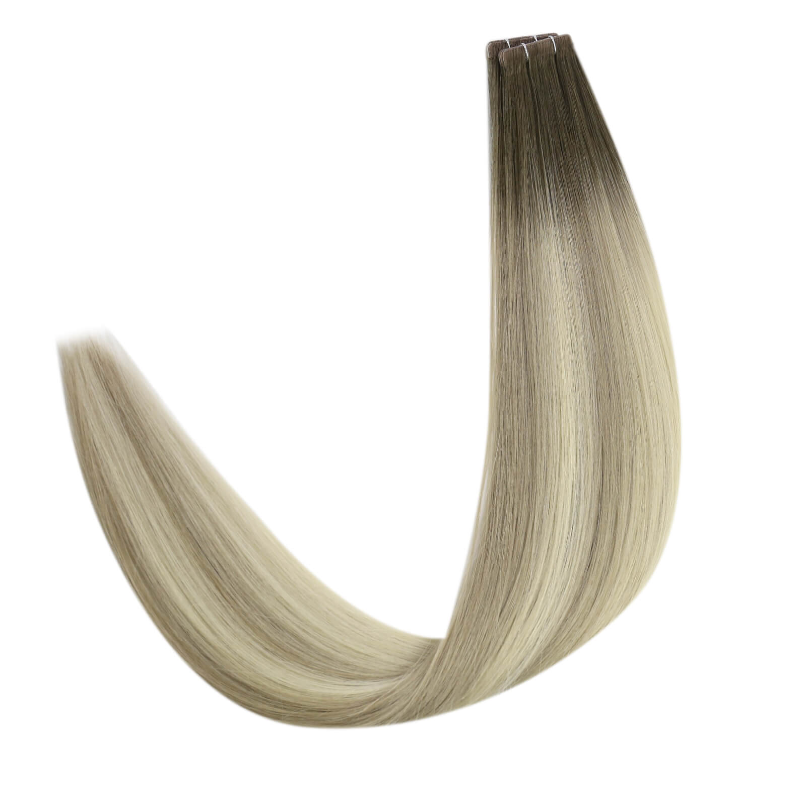 [NEW] Virgin Hair Invisible Tape in Human Hair Balayage Blonde Hair #4/7/80