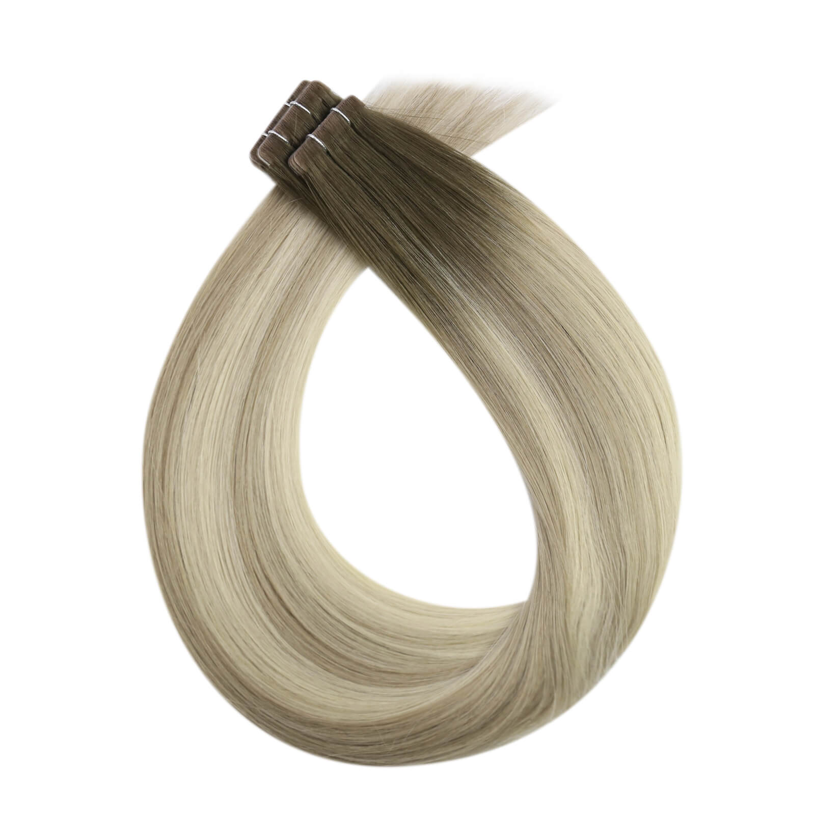 [NEW] Virgin Hair Invisible Tape in Human Hair Balayage Blonde Hair #4/7/80