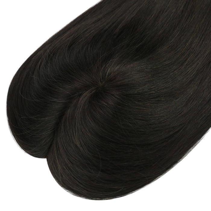 Mono Topper,human hair topper,high-quality virgin hair extensions,hair topper women,hair topper,wig,hair topper silk base,hair topper human hair,dark brown hair topper,black hair topper,natural black hair topper, hair topper black,black hair,easy remove,easy wear,natural appearance,easy application,Hair Volumizers,Clip-In Hair Volumizers