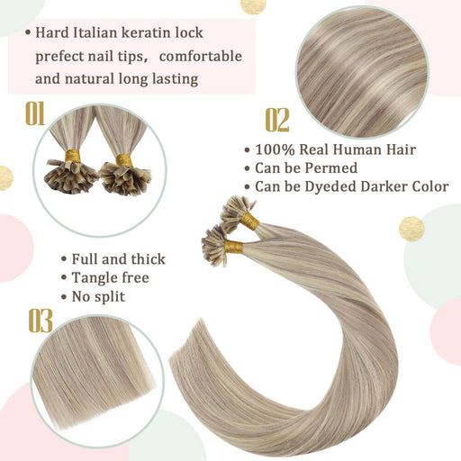 u tip human hair extensions,Remy Human Hair, seamless prebonded hair, Nail Tip Hair Extension,nail tip hair, small piece human hair, u shape hair strands, Remy Human Hair, seamless prebonded hair