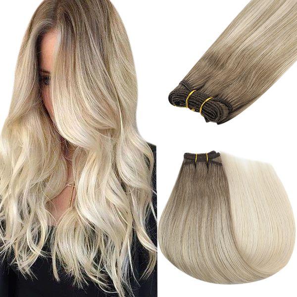 [50% OFF] Weft Hair Extensions Balayage Brown and Blonde Hair #8/60