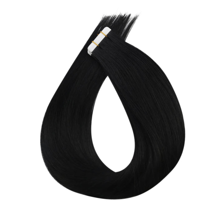 Virgin Hair Tape in Human Hair Extensions Natural Black