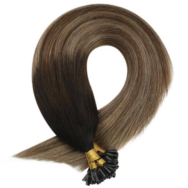 u tip human hair extensions balayage